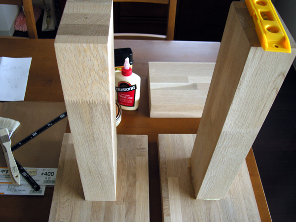 自作スピーカースタンド制作画像